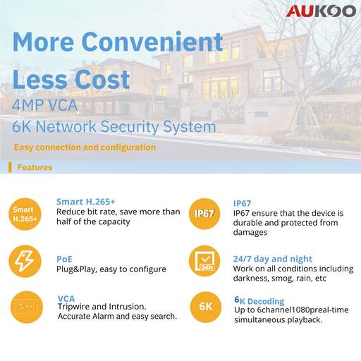 4MP VCA 6K Network Security System DNK-642T-8P/6K