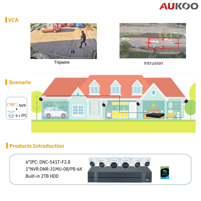 4MP VCA 6K Network Security System DNK-642T-8P/6K