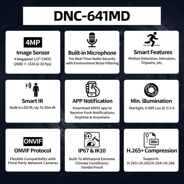 4MP Lite IR Fixed Dome Network Camera DNC-641MD