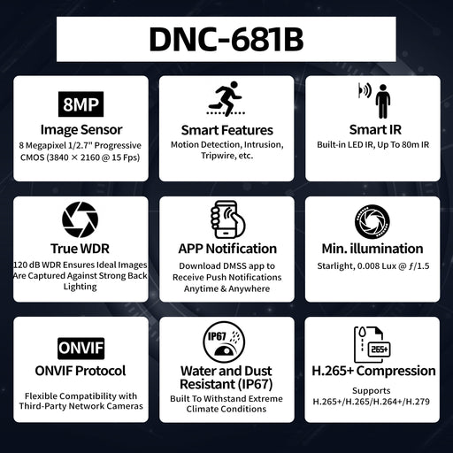8MP Lite IR Fixed Bullet Network Camera DNC-681B
