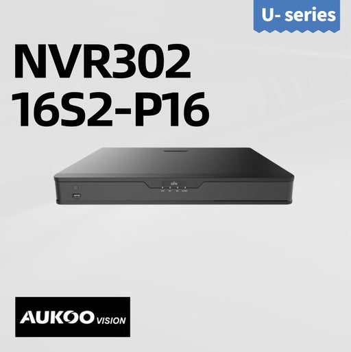 16 Channel 160/64Mbps 16PoE NVR NVR302-16S2-P16- Aukoo Vision