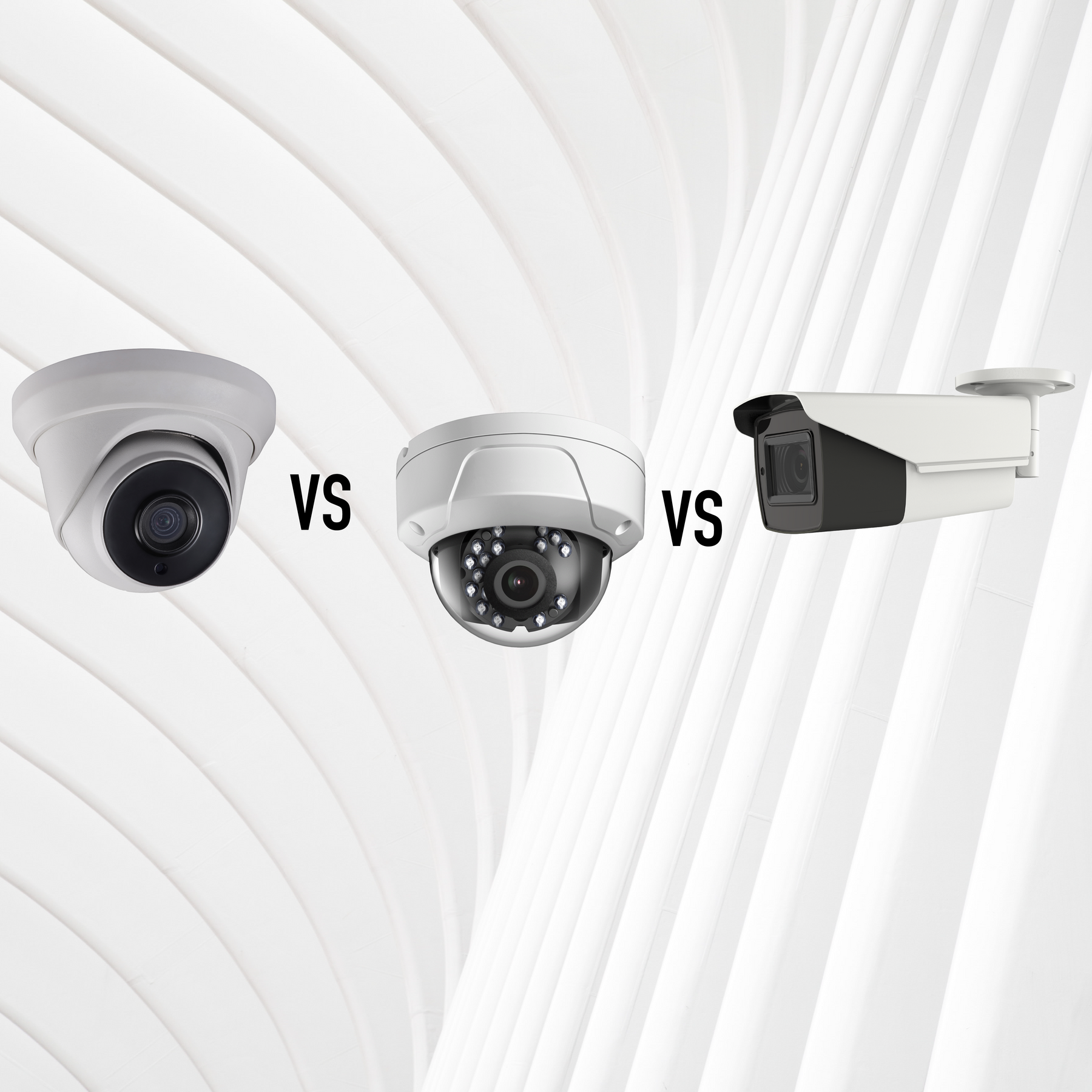 comparing Dome, Turret, and Bullet cameras