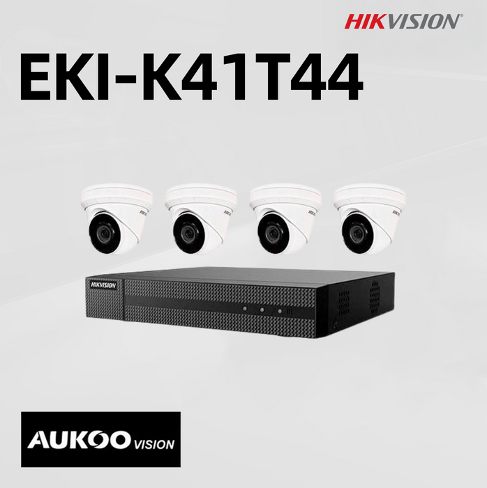 4CH Four 4MP Outdoor Turret Cameras and 4CH 4K NVR EKI-K41T44