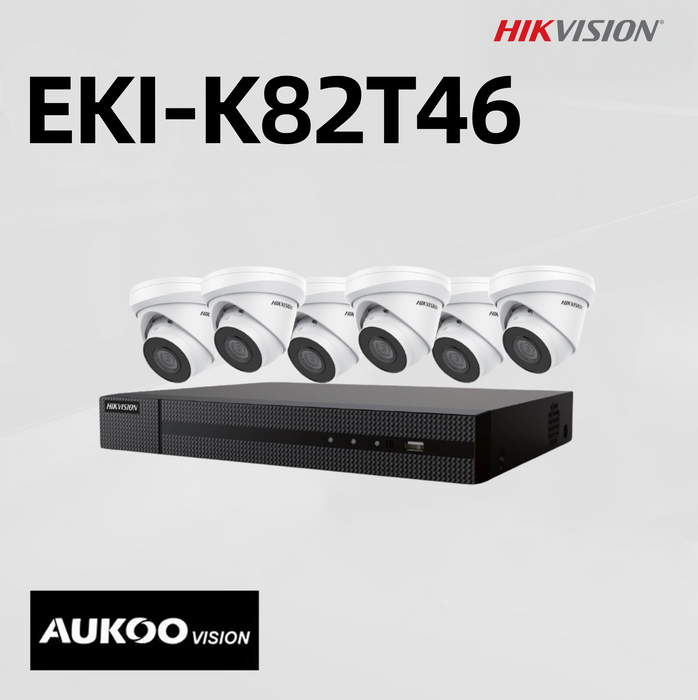 8CH Six 4MP Outdoor Turret Camera and 8CH 4K NVR EKI-K82T46