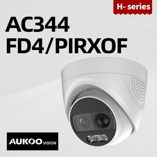 2MP Color24 PIR Siren Turret Camera AC344-FD4/PIRXOF | Aukoo Vision