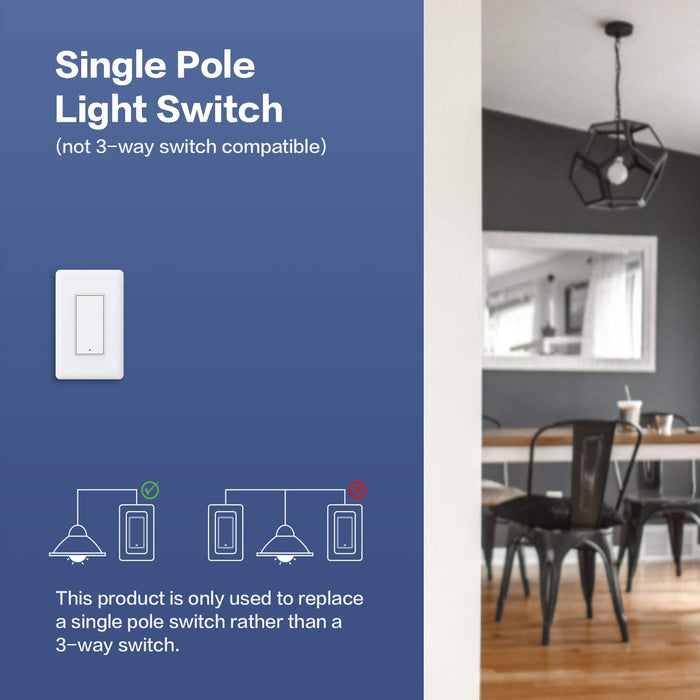 Aqara Wall Switch (No Neutral Single Rocker) - Aukoo Vision