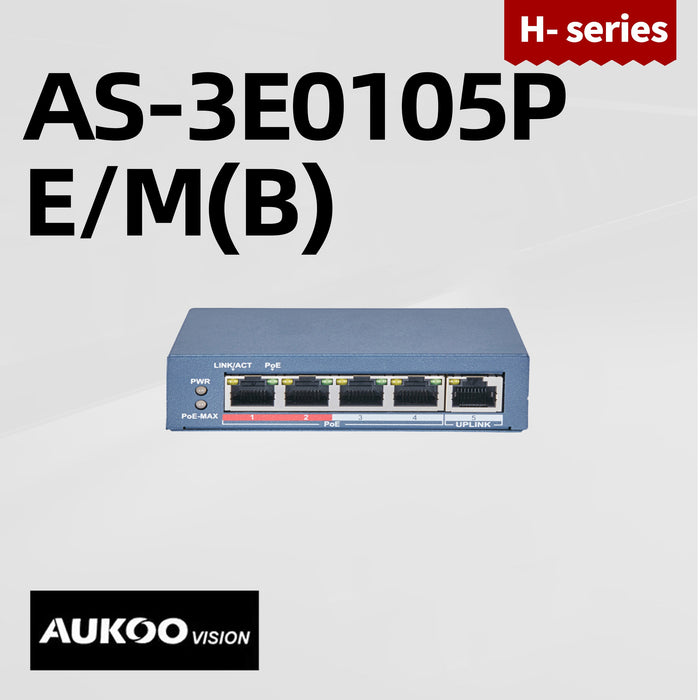 4-Port Long-Range PoE Switch DS-3E0105P-E/M(B) - Aukoo Vision