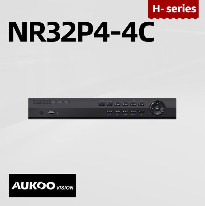 4 Channel 40/80Mbps 4PoE NVR NR32P4-4B - Aukoo Vision