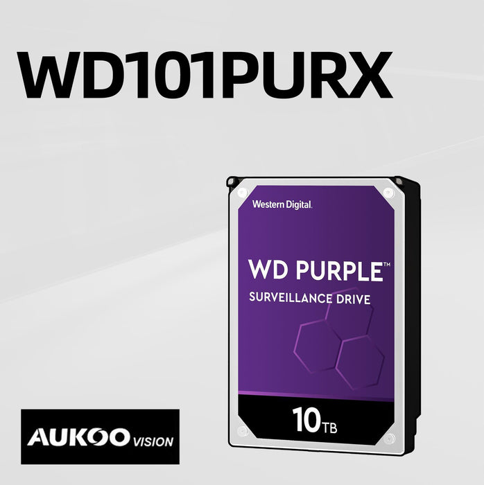 WD Purple 10TB Surveillance Hard Drive WD101PURX - Aukoo Vision